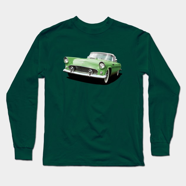 1956 Ford Thunderbird in green Long Sleeve T-Shirt by candcretro